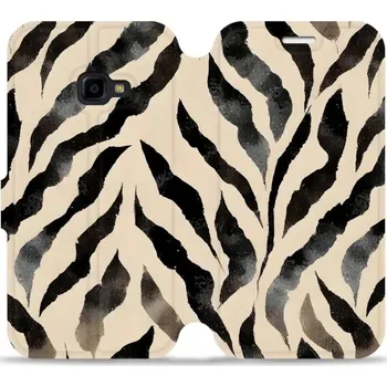 Pouzdro na mobilní telefon Flipové pouzdro Mobiwear - Samsung Galaxy Xcover 4 - VA53S Zebří (Knížkové flip pouzdro, obal, kryt na mobil Samsung Galaxy Xcover 4 - VA53S Zebří, materiál Umělá kůže + TPU - ochrana 360°, stojánek, silikonová vanička, magnetické zavírání)
