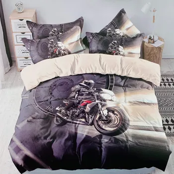 Povlečení Universal design 3D povlečení - motorka 4 + dárek malý polštář 40x50 cm