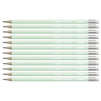 Set školních potřeb Grafitová tužka s gumou "Swano Pastel", zelená, HB, šestihranná, STABILO