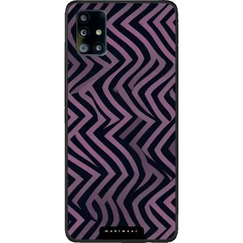 Pouzdro na mobilní telefon Lesklý kryt Mobiwear Glossy - Samsung Galaxy A51 - GA55G Fialové klikyháky (Prémiové lesklé pouzdro, obal, kryt Mobiwear Glossy na mobil Samsung Galaxy A51 - GA55G Fialové klikyháky, materiál Plast + TPU silikon - krytí po všech stranách, neošoupatelný)