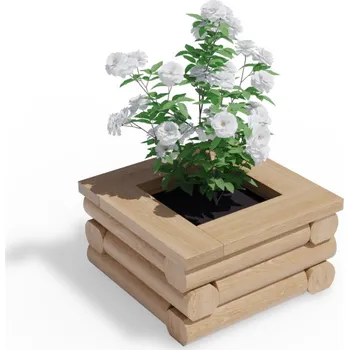 Květináč Vyvýšený dřevěný záhon 50 x 50 cm, výška 27,5 cm, čtvercový