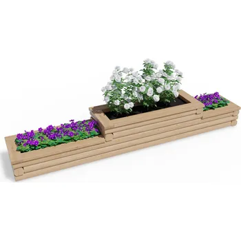 Vyvýšený záhon Vyvýšený dřevěný záhon 50 x 290 cm, dvoupatrový, typový
