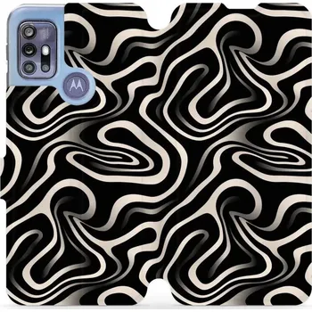 Pouzdro na mobilní telefon Flipové pouzdro Mobiwear - Motorola Moto G30 - VA63S Vlnky a linky (Knížkové flip pouzdro, obal, kryt na mobil Motorola Moto G30 - VA63S Vlnky a linky, materiál Umělá kůže + TPU - ochrana 360°, stojánek, silikonová vanička, magnetické zavírání)