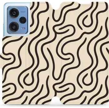 Pouzdro na mobilní telefon Flipové pouzdro Mobiwear - Xiaomi Redmi Note 12 Pro Plus 5G - VA60S Linky (Knížkové flip pouzdro, obal, kryt na mobil Xiaomi Redmi Note 12 Pro Plus 5G - VA60S Linky, materiál Umělá kůže + TPU - ochrana 360°, stojánek, silikonová vanička, magnetické zavírá