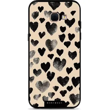 Pouzdro na mobilní telefon Lesklý kryt Mobiwear Glossy - Samsung Galaxy A5 2017 - GA51G Černá srdíčka (Prémiové lesklé pouzdro, obal, kryt Mobiwear Glossy na mobil Samsung Galaxy A5 2017 - GA51G Černá srdíčka, materiál Plast + TPU silikon - krytí po všech stranách, neošoupatelný)