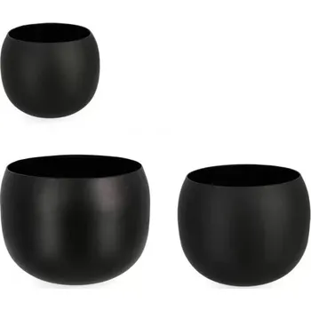 Květináč BIZZOTTO Set 3 květináčů KEYRA černá