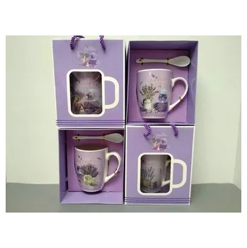 Hrnek fialový+taštička velký