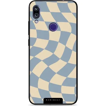 Pouzdro na mobilní telefon Lesklý kryt Mobiwear Glossy - Xiaomi Redmi 7 - GA59G Modrá a béžová šachovnice (Prémiové lesklé pouzdro, obal, kryt Mobiwear Glossy na mobil Xiaomi Redmi 7 - GA59G Modrá a béžová šachovnice, materiál Plast + TPU silikon - krytí po všech stranách,)