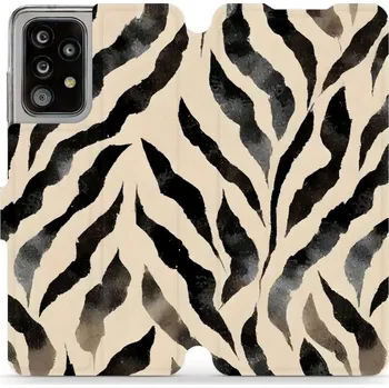 Pouzdro na mobilní telefon Flipové pouzdro Mobiwear - Samsung Galaxy A52 / A52S 5G - VA53S Zebří (Knížkové flip pouzdro, obal, kryt na mobil Samsung Galaxy A52 / A52S 5G - VA53S Zebří, materiál Umělá kůže + TPU - ochrana 360°, stojánek, silikonová vanička, magnetické zavírání)