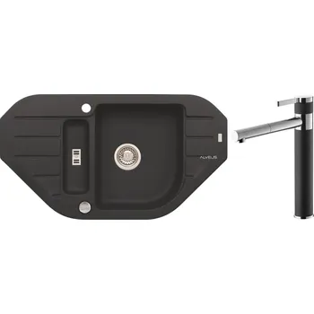 Alveus Set Niagara 60 Granitový dřez rohový 900x500 mm + baterie Zina 05, twilight, SETA498
