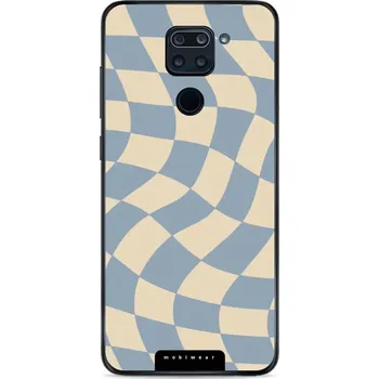 Lesklý kryt Mobiwear Glossy - Xiaomi Redmi Note 9 - GA59G Modrá a béžová šachovnice (Prémiové lesklé pouzdro, obal, kryt Mobiwear Glossy na mobil Xiaomi Redmi Note 9 - GA59G Modrá a béžová šachovnice, materiál Plast + TPU silikon - krytí po všech stranách