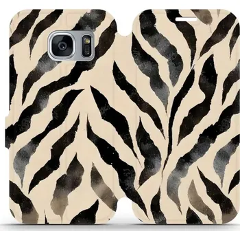 Pouzdro na mobilní telefon Flipové pouzdro Mobiwear - Samsung Galaxy S7 Edge - VA53S Zebří (Knížkové flip pouzdro, obal, kryt na mobil Samsung Galaxy S7 Edge - VA53S Zebří, materiál Umělá kůže + TPU - ochrana 360°, stojánek, silikonová vanička, magnetické zavírání)