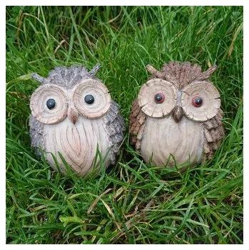 Zahradní dekorace Sova dřevěný design malá