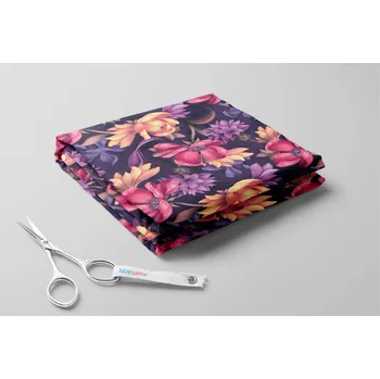 Microfibra, Květy na tmavém podkladu Barva: Růžová