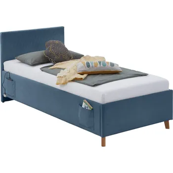 Dětská postel Modrá manšestrová postel Meise Möbel Cool 120 x 200 cm