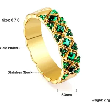 Prsten Stylový nerezový prsten ve zlaté barvě - 336G,7