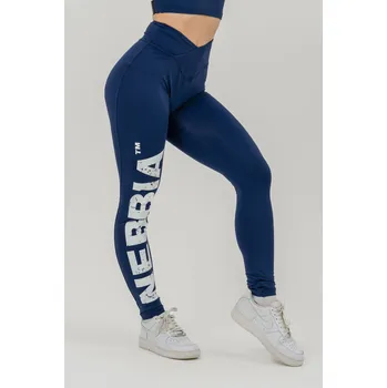 Dámské legíny NEBBIA Fitness legíny s vysokým pasem GLUTE CHECK modré M