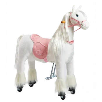 Houpací kůň Mechanický jezdicí kůň Ponnie Tiara M s růžovým sedlem