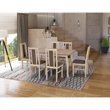 Jídelní set Jídelní sestava DX 3, odstín dřeva (židle + nohy stolu) sonoma, odstín lamina (deska stolu) dub wotan, potahový materiál látka