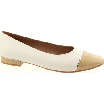 Dámské baleríny LODI Dámské kožené bílo-hnědé balerinky AMB4473-CAMEL-245 Velikost 37