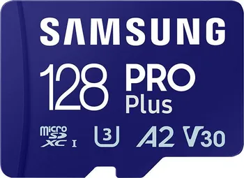 Paměťová karta Samsung PRO Plus microSDXC 128 GB UHS-I U3 V30 180 MB/s + SD adaptér