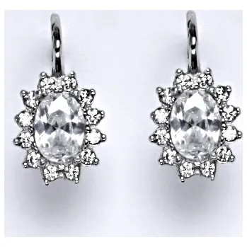 Náušnice Stříbrné náušnice Kate čirý zirkon - NK1480 (Stříbrné náušnice Kate se zirkonem 7 x 5 mm)