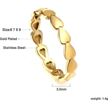 Prsten Stylový nerezový prsten ve zlaté barvě - 352G,8