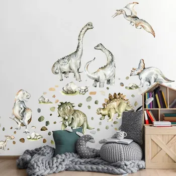 Samolepící dekorace INSPIO Samolepky na zeď pro kluky - Dinosauři, velikost 90 x 100 cm, 9419f