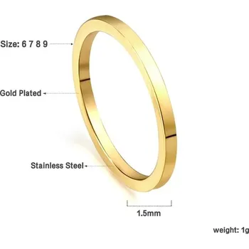 Prsten Stylový nerezový prsten ve zlaté barvě - 326G,5