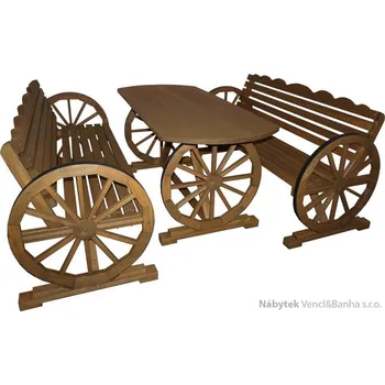 Zahradní sestava zahradní nábytek dřevěný Kolo trim skladem