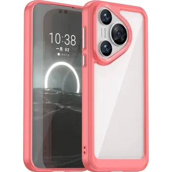 Pouzdro na mobilní telefon Gelový obal s pevnými zády na Huawei Pura 70 - červený
