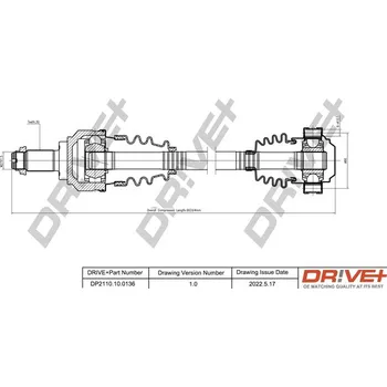 Poloosa kola Hnací hřídel Dr!ve+ DP2110.10.0136