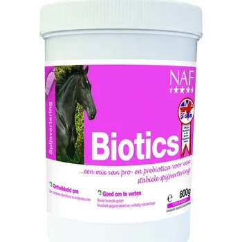 Pro koně NAF Biotics, vysoce kvalitní probiotika a prebiotika s vitamíny pro obnovu přirozené funkce střev, balení 800g