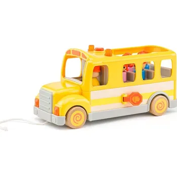Hračka pro nejmenší Woody Auto školní autobus se zvuky a světlem