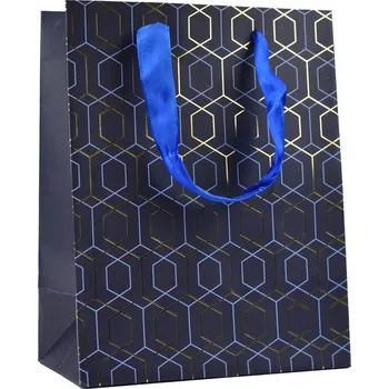 Dárková taška Taška dárková papírová, modrý motiv, 18 x 23 x 10 cm