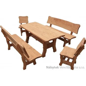 Zahradní sestava dřevěný zahradní nábytek Goral 160 hladký 1S+2L+2K euromeb 11