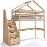 Patrová postel Junior domeček z jádrového buku