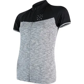 cyklistický dres dres krátký dámský SENSOR CYKLO MOTION zip šedo/černý (dres krátký dámský SENSOR CYKLO MOTION zip šedo/černý)