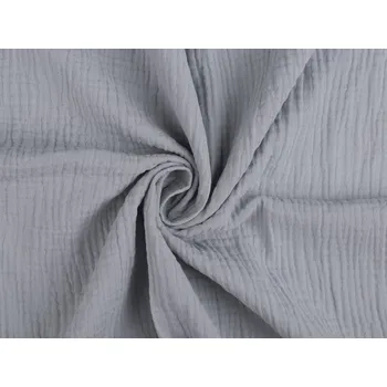 Mušelín / dvojitá gázovina METRÁŽ - 13 (34) šedá světlá