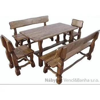 Zahradní sestava dřevěný zahradní nábytek 150 cm 1S+2L+2K euromeb 1