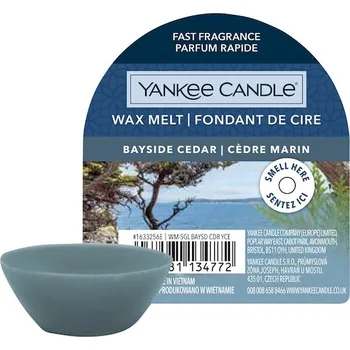 Svíčka Yankee-Candle Pokojove-vune Vonny-voskModráBayside Cedar 22 g (2&nbsp;045,00 Kč / 1 kg)