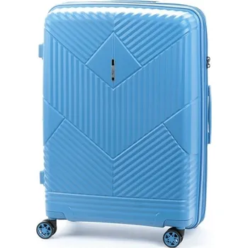 Velký cestovní kufr s expandérem polypropylenový TSA Airtex 100l 639 modrá světle