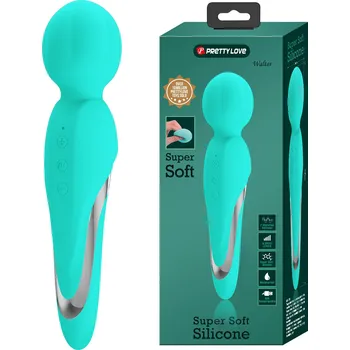 Vibrátor Pretty Love Walter Super Soft Silicone Mini Massage Wand Aqua Green