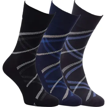 Ponožky zdravotní bambusové 71022, klasické, bez gumiček, pánské, černé, antracit, šedé, 3 páry, vel. 39-42