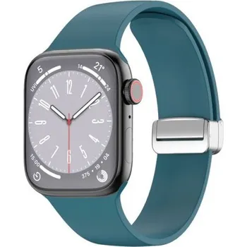 Řemínek na hodinky Silikonový řemínek s kovovým magnetickým zapínáním pro Apple Watch Ultra 49mm / 46mm / 45mm / 44mm / 42mm - tyrkysový