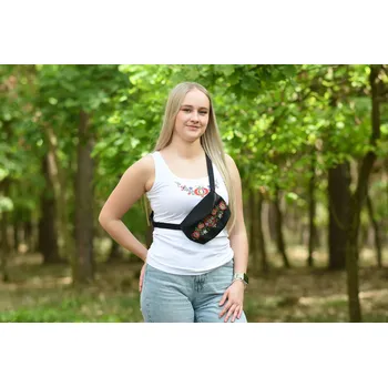 Ledvinka Folklorní ledvinka Martina Barva: černá, Barva výšivky: barevná