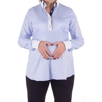 Těhotenské šaty Těhotenská košile modrá VS-1602T, VELIKOST 4XL