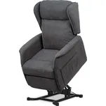 TV křeslo ušák SANDUR s elektrickým polohováním — šedá látka, kov Autronic