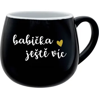BABIČKA JEŠTĚ VÍC - černý keramický hrníček 300 ml