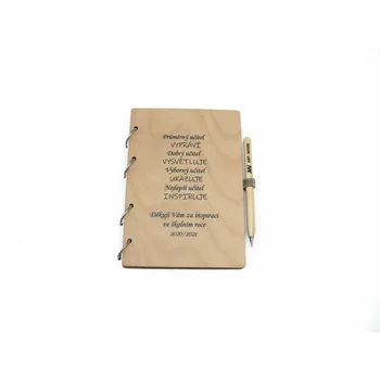 Zápisník art-wood.cz Dřevěný zápisník s věnováním A5